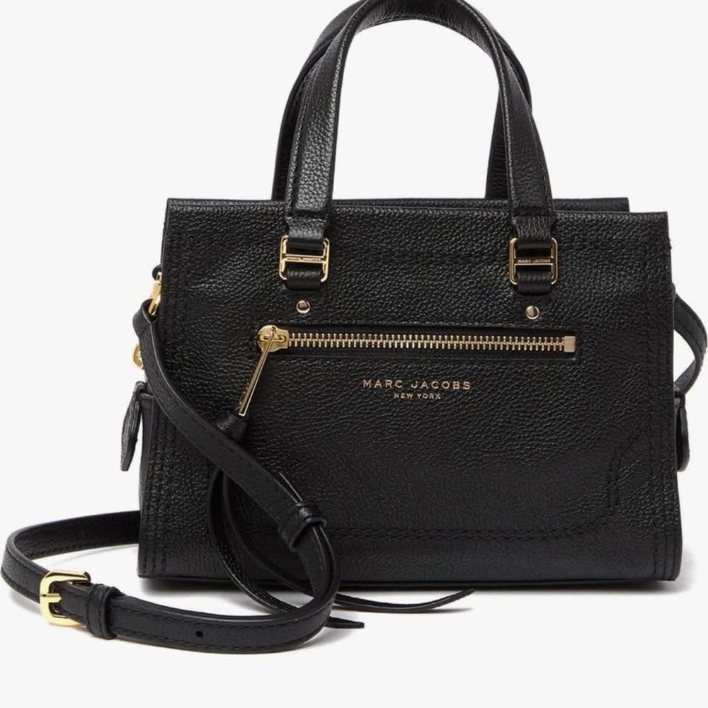 Marc Jacobs Black Satchel with Gold Accents